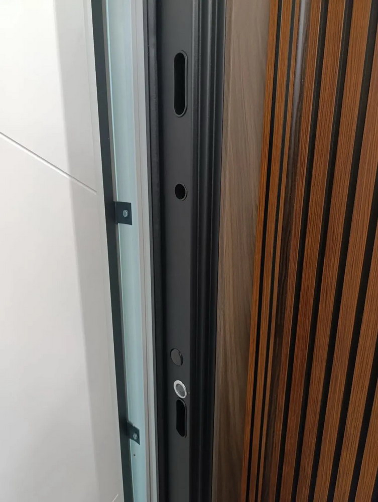 Входная дверь АСД &laquo;Сидней&raquo; (биометрический Smart lock замок K06) Муар серый/Белый матовый