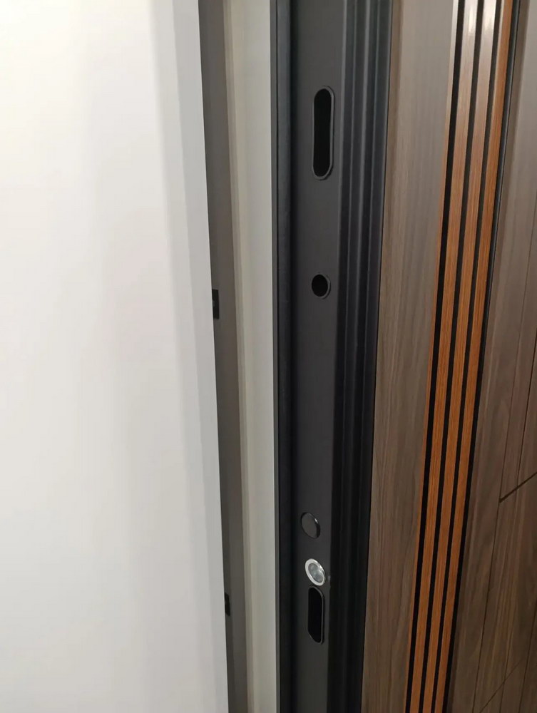 Входная дверь АСД &laquo;Сидней&raquo; с зеркалом (биометрический Smart lock замок Y23) Муар серый/Белый матовый