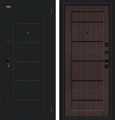 Входная дверь BRAVO Борн/SBlack Букле черное/Wenge Melinga