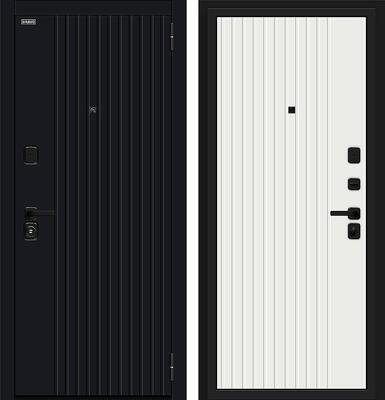 Входная дверь BRAVO Граффити-32/32 Total Black/Super White