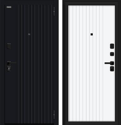 Входная дверь BRAVO Граффити-32/SBlack Black Shell/White Pro