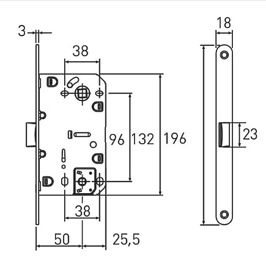 Защёлка магнитная сантехническая LM 5212OL N, хром блестящий